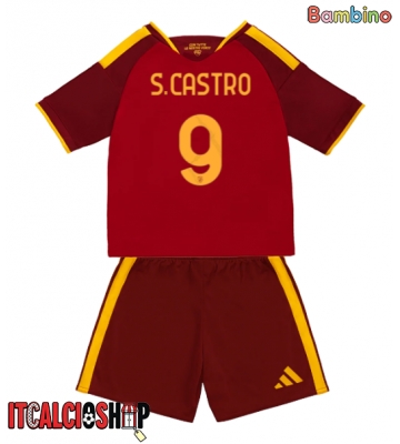 AS Roma Santiago Castro #9 Prima Maglia Bambino 2026-27 Manica Corta (+ Pantaloni corti)